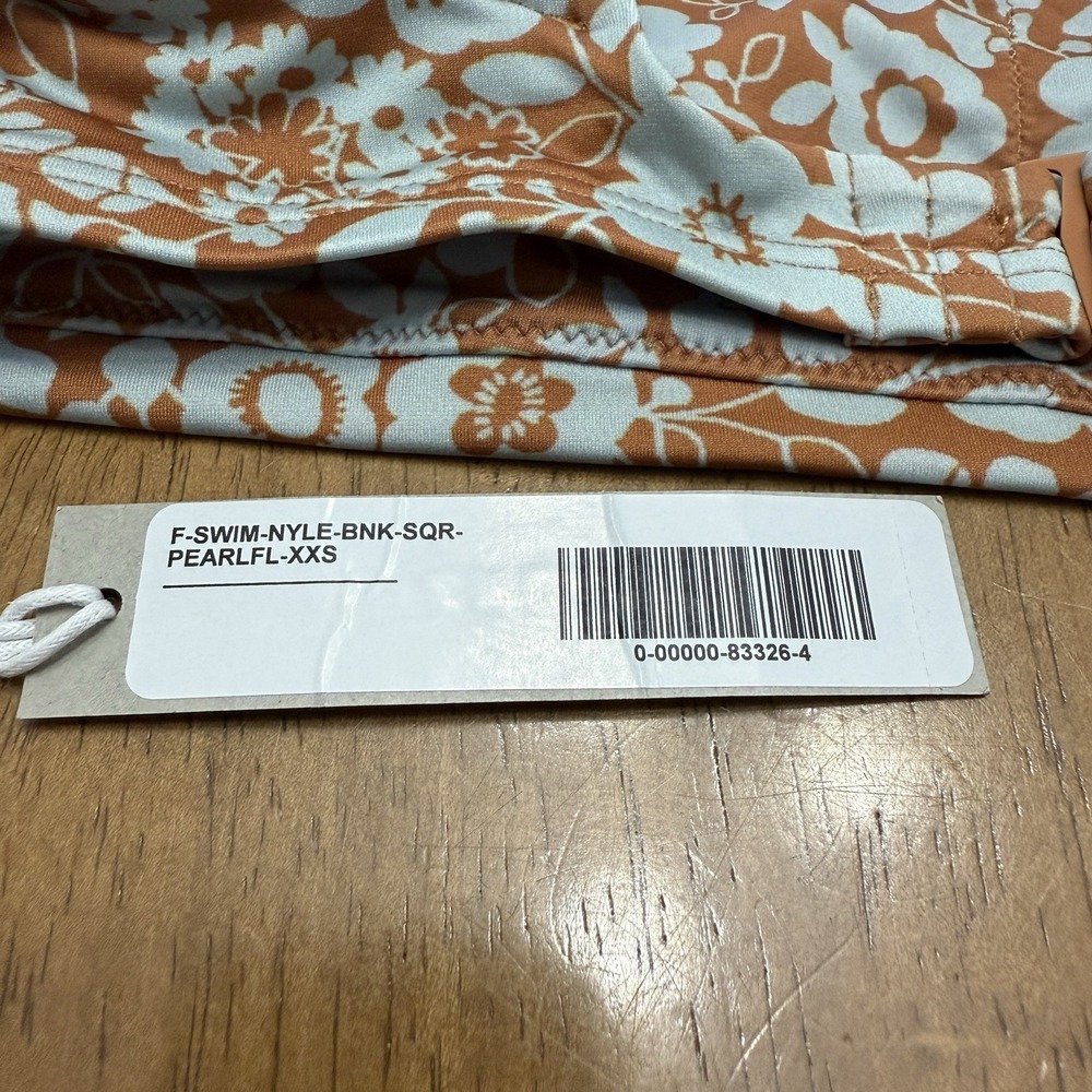 Everlane bikini top women's XXS floral‎ romantic cottage square neck ReNew NEW - Picture 8 of 10